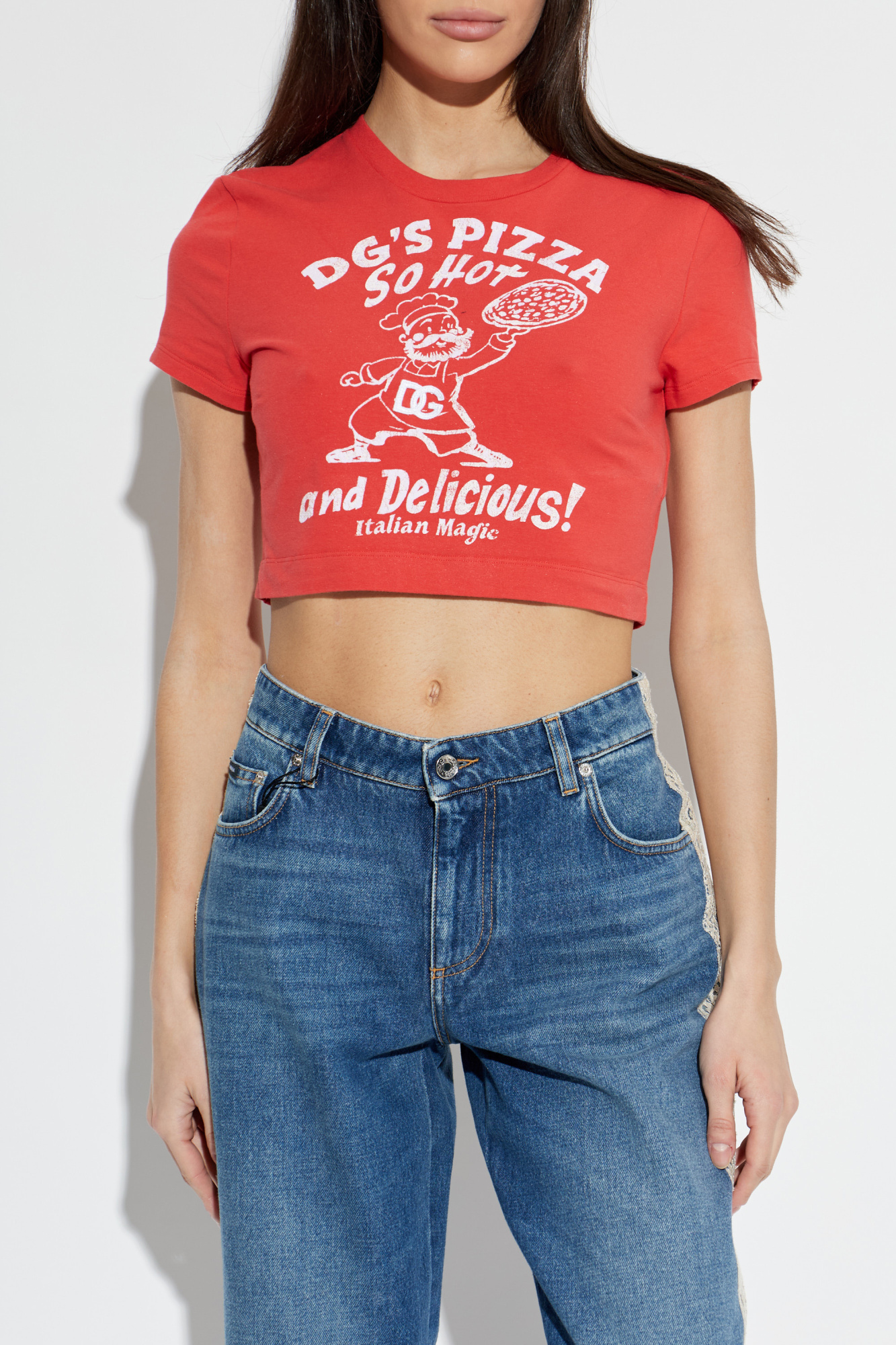 Dolce & Gabbana Cropped T-shirt with print | Women's | Vitkac